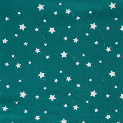 Coated  Cotton ZETOILE Teal / White